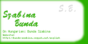 szabina bunda business card